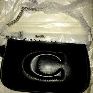 COPY - Coach short chain black leather purse